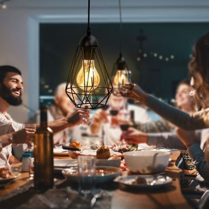 Lustr na lanku 1xE27/40W/230V černá