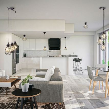 Lustr na lanku 1xE27/40W/230V černá