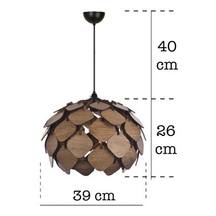 Lustr na lanku 1xE27/40W/230V hnědá