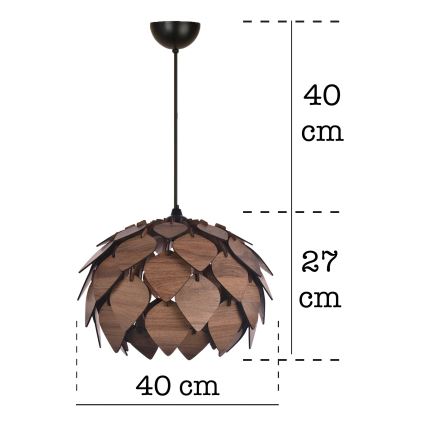 Lustr na lanku 1xE27/40W/230V hnědá