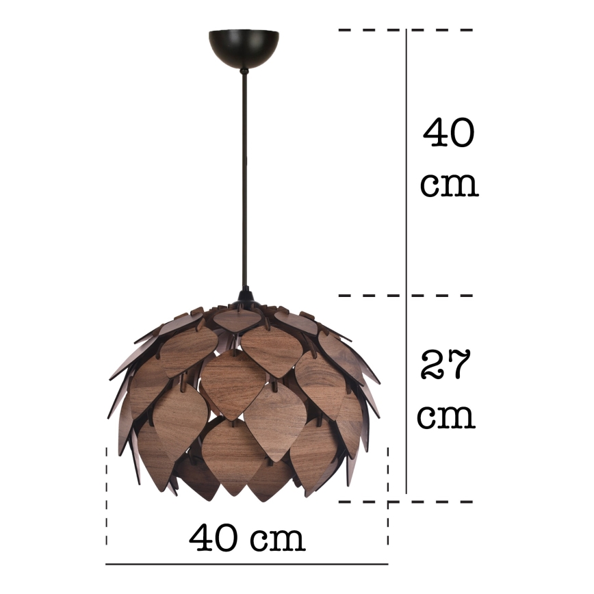 Lustr na lanku 1xE27/40W/230V hnědá