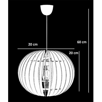 Lustr na lanku 1xE27/60W/230V bílá pr. 20 cm