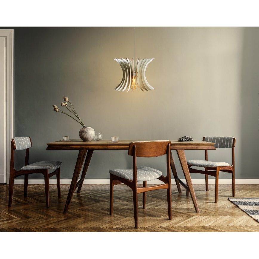 Lustr na lanku 1xE27/60W/230V bílá pr. 20 cm