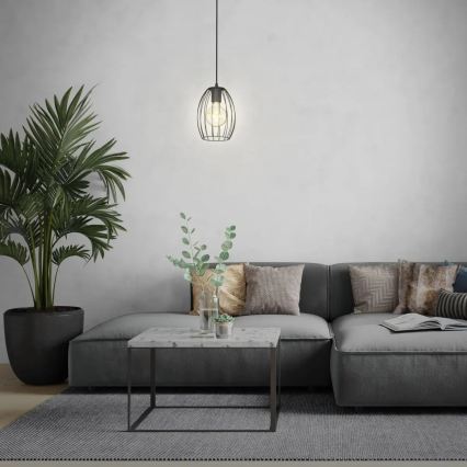 Lustr na lanku 1xE27/60W/230V černá