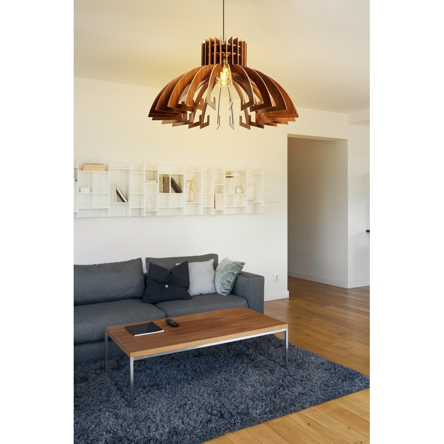 Lustr na lanku 1xE27/60W/230V hnědá pr. 39 cm