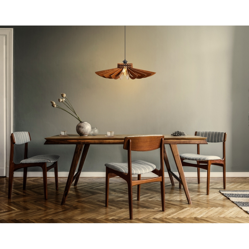 Lustr na lanku 1xE27/60W/230V hnědá pr. 52 cm
