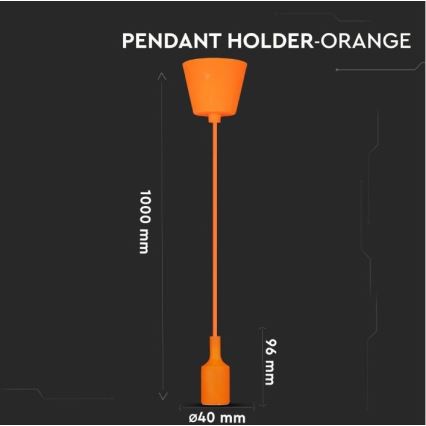 Lustr na lanku 1xE27/60W/230V oranžová