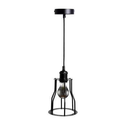 Lustr na lanku 1xE27/60W/230V pr. 15 cm černá