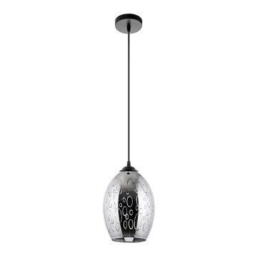 Lustr na lanku 1xE27/60W/230V pr. 16 cm černá