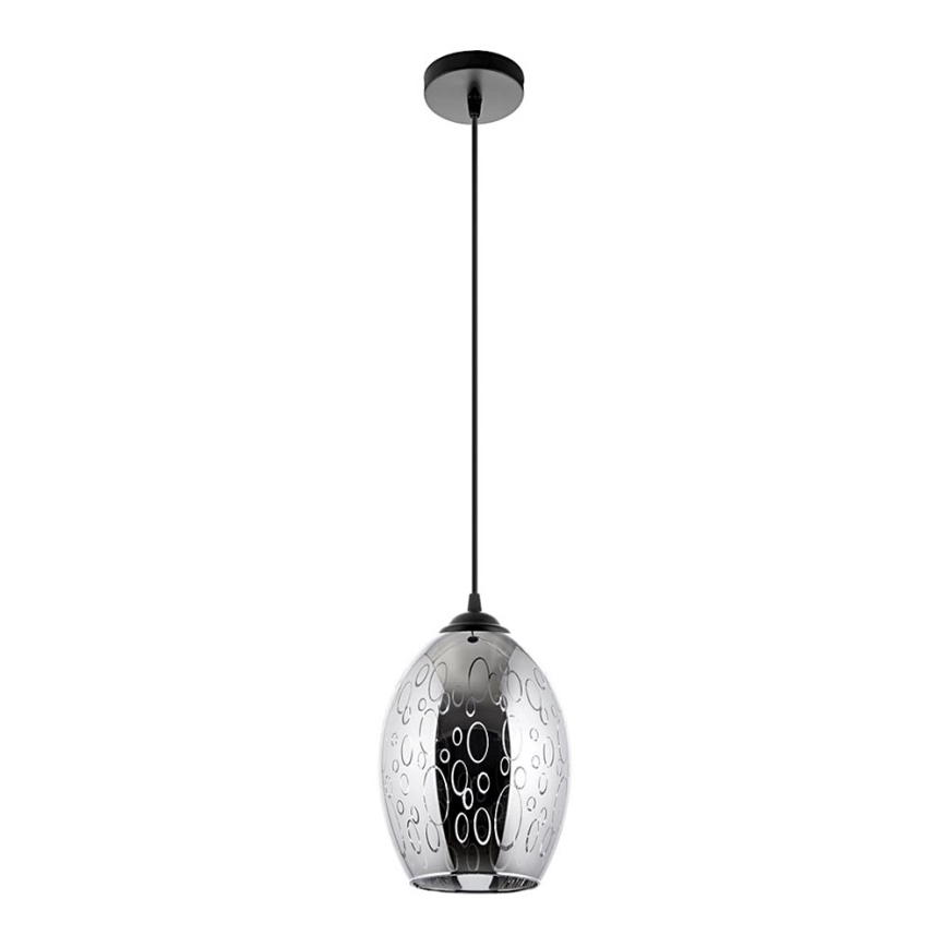 Lustr na lanku 1xE27/60W/230V pr. 16 cm černá
