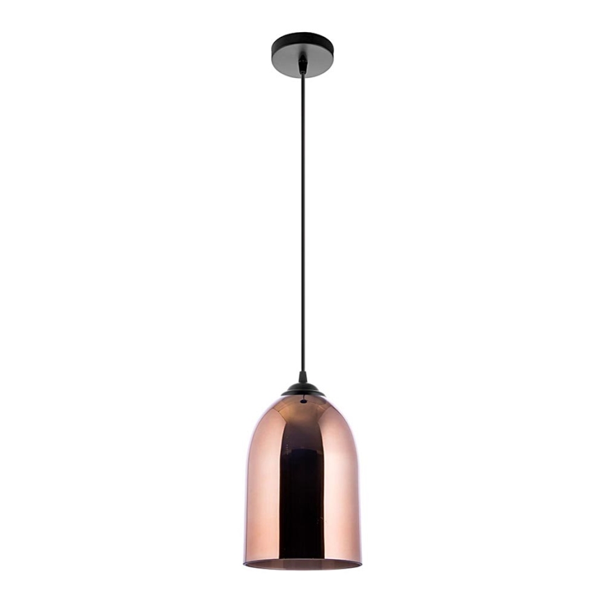 Lustr na lanku 1xE27/60W/230V pr. 17 cm měděná