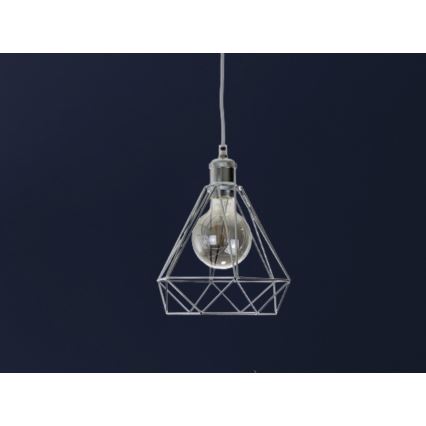 Lustr na lanku 1xE27/60W/230V pr. 22 cm lesklý chrom
