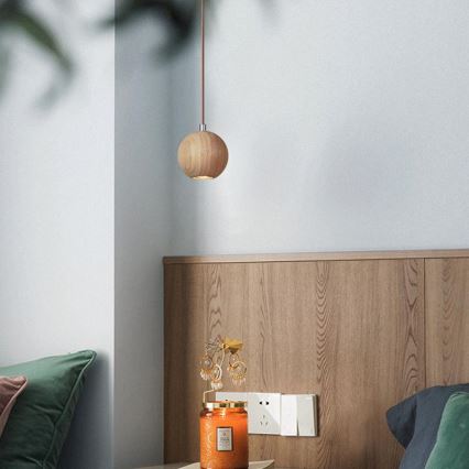 Lustr na lanku 1xGU10/10W/230V pr. 11 cm masiv/jasan