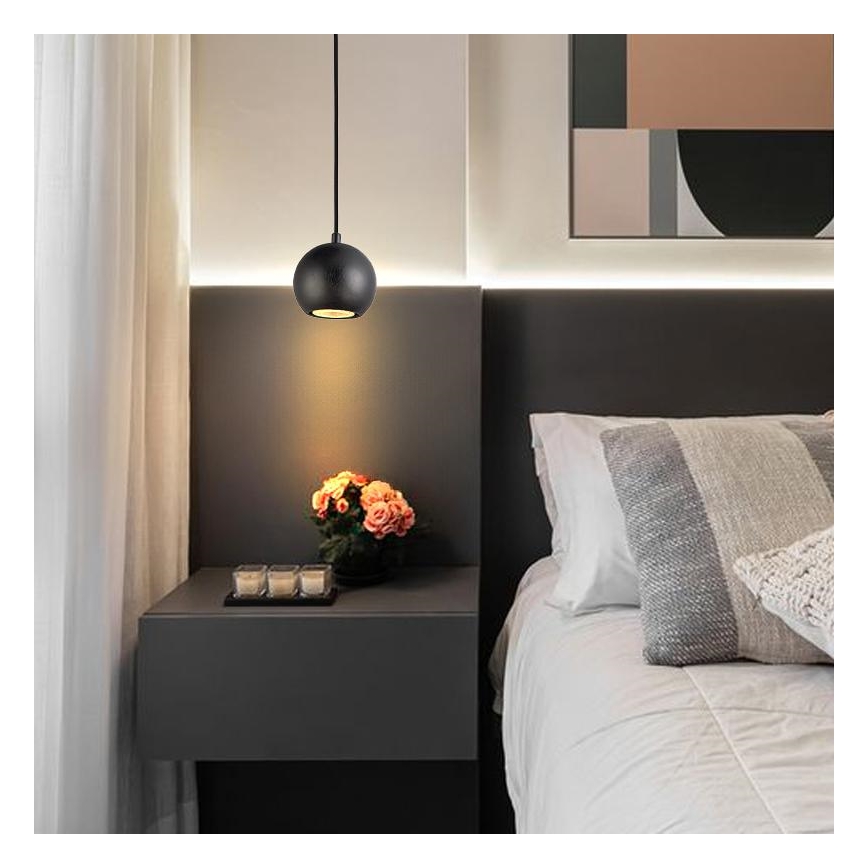 Lustr na lanku 1xGU10/10W/230V pr. 11 cm masiv/jasan