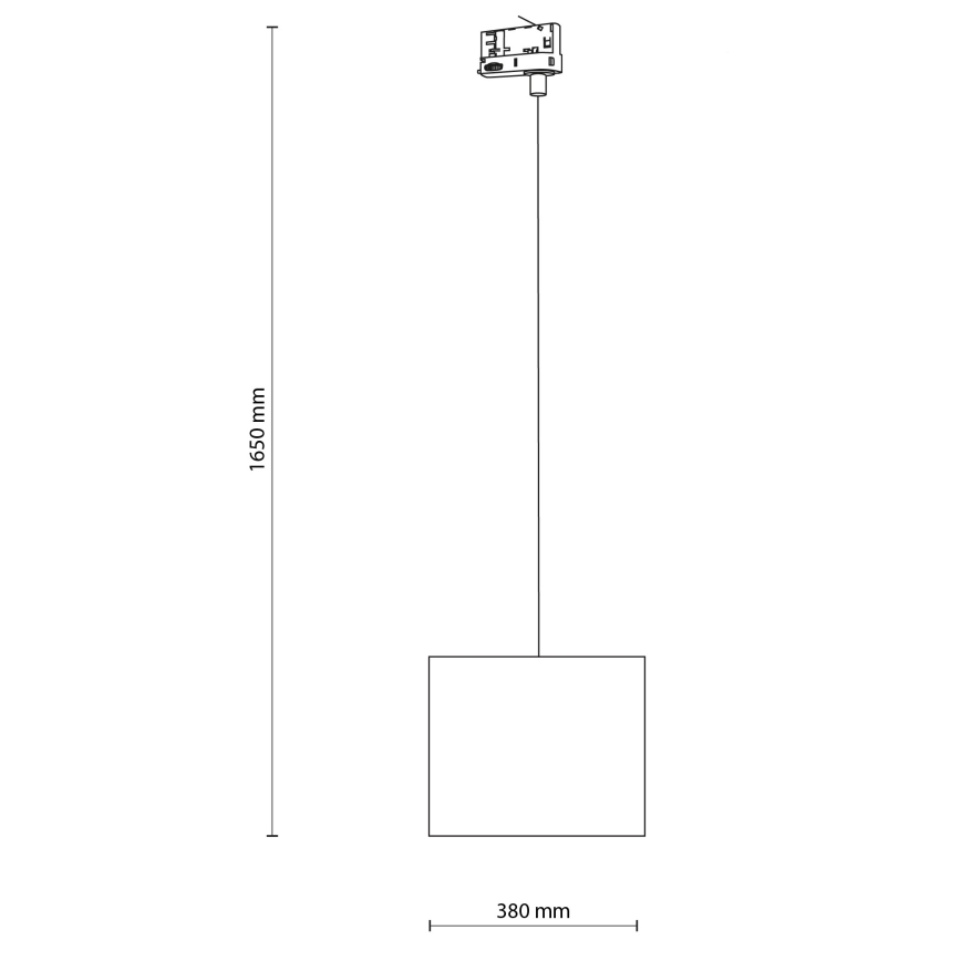 Lustr na lanku do 3-fázového lištového systému TRACER 1xE27/15W/230V pr. 30 cm černá