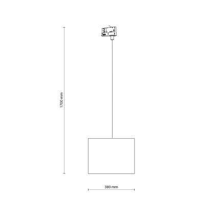 Lustr na lanku do 3-fázového lištového systému TRACER 1xE27/15W/230V pr. 38 cm černá/hnědá