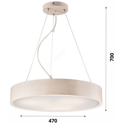 Lustr na lanku 3xE27/60W/230V pr. 47 cm borovice