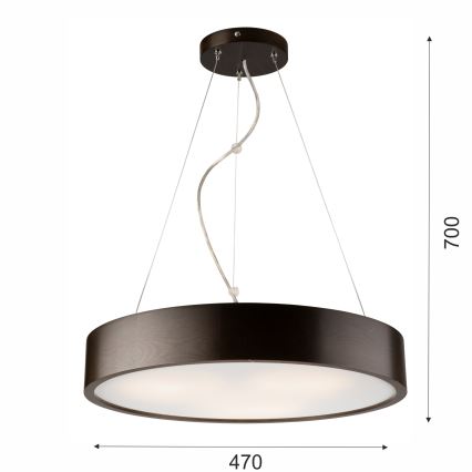 Lustr na lanku 3xE27/60W/230V pr. 47 cm borovice
