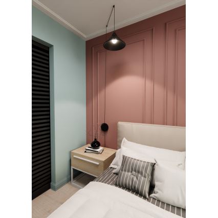 Lustr na lanku ABRAMO 1xE27/15W/230V černá