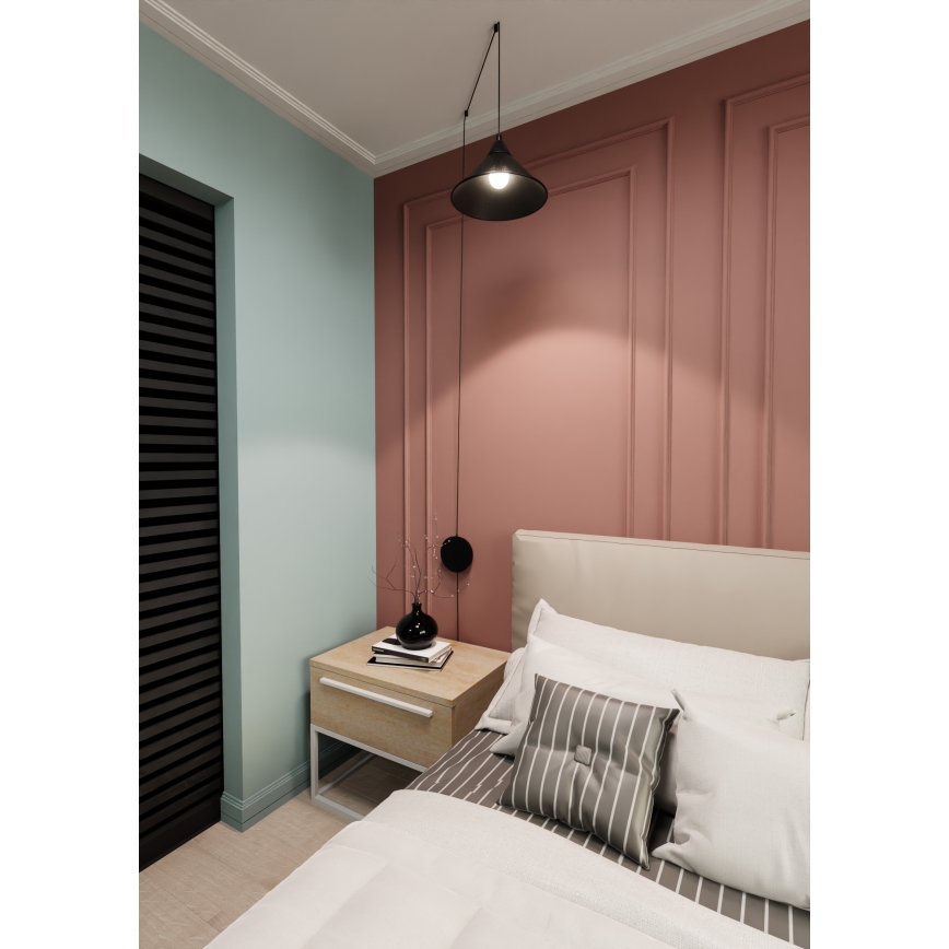 Lustr na lanku ABRAMO 1xE27/15W/230V černá