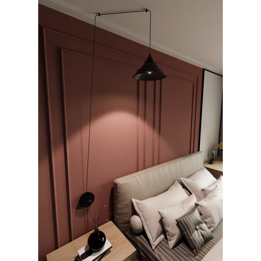 Lustr na lanku ABRAMO 1xE27/15W/230V černá