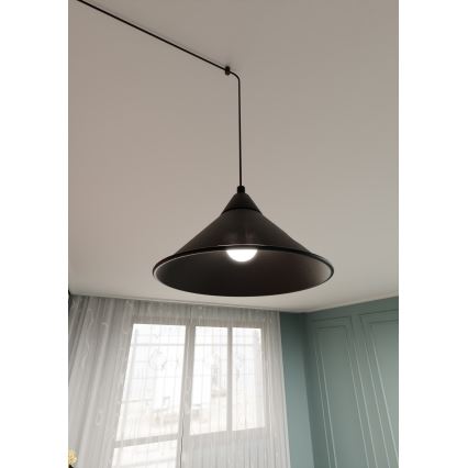 Lustr na lanku ABRAMO 1xE27/15W/230V černá