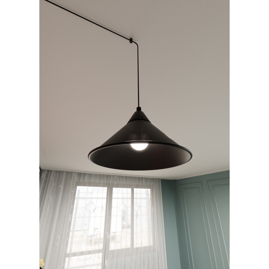 Lustr na lanku ABRAMO 1xE27/15W/230V černá