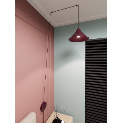 Lustr na lanku ABRAMO 1xE27/15W/230V červená