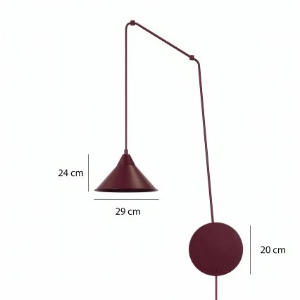Lustr na lanku ABRAMO 1xE27/15W/230V červená