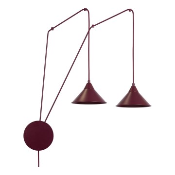 Lustr na lanku ABRAMO 2xE27/15W/230V červená
