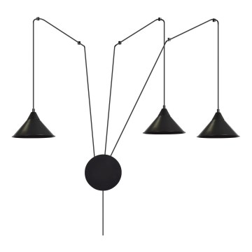 Lustr na lanku ABRAMO 3xE27/15W/230V černá
