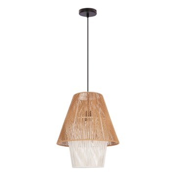 Lustr na lanku AFRICA 1xE27/40W/230V pr. 40 cm hnědá/krémová