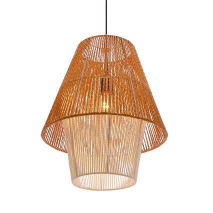 Lustr na lanku AFRICA 1xE27/40W/230V pr. 40 cm hnědá/krémová