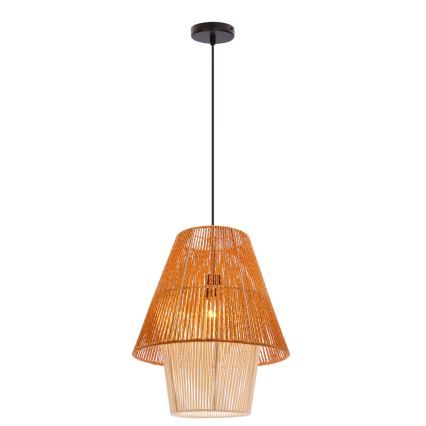 Lustr na lanku AFRICA 1xE27/40W/230V pr. 40 cm hnědá/krémová