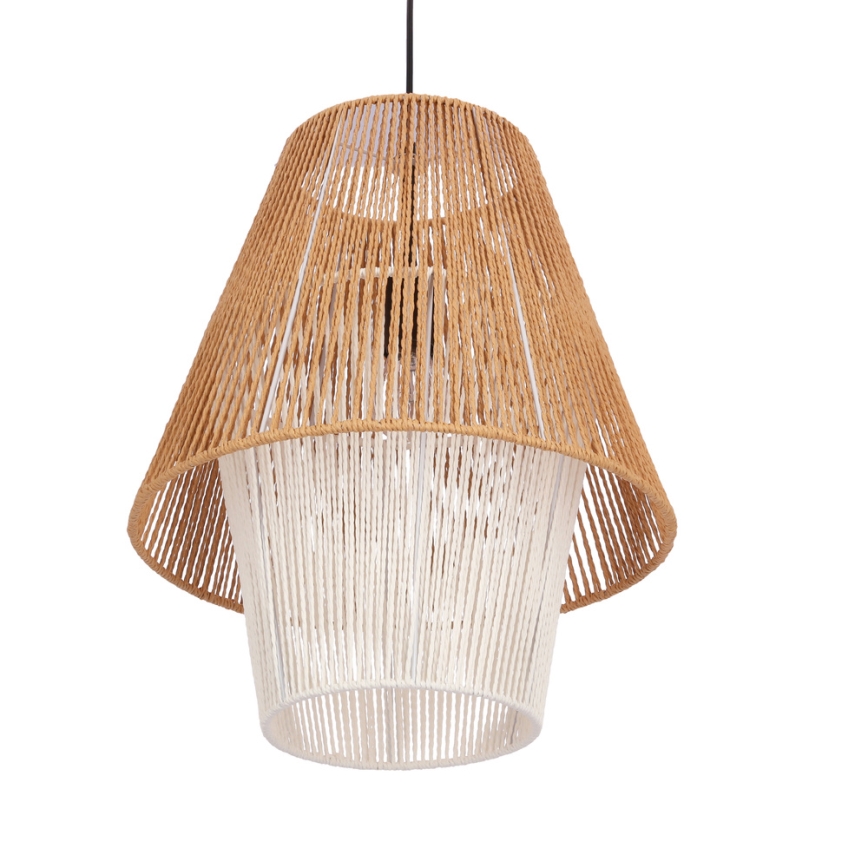 Lustr na lanku AFRICA 1xE27/40W/230V pr. 40 cm hnědá/krémová