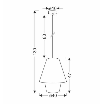Lustr na lanku AFRICA 1xE27/40W/230V pr. 40 cm hnědá/krémová