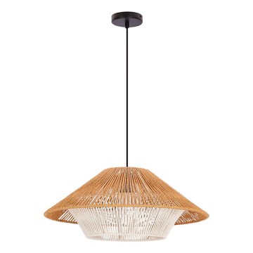 Lustr na lanku AFRICA 1xE27/40W/230V pr. 50 cm hnědá/krémová