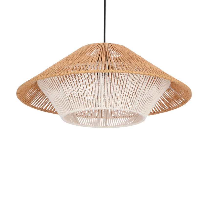 Lustr na lanku AFRICA 1xE27/40W/230V pr. 50 cm hnědá/krémová