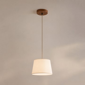 Lustr na lanku AIDA 1xE27/15W/230V pr. 25 cm dub/krémová