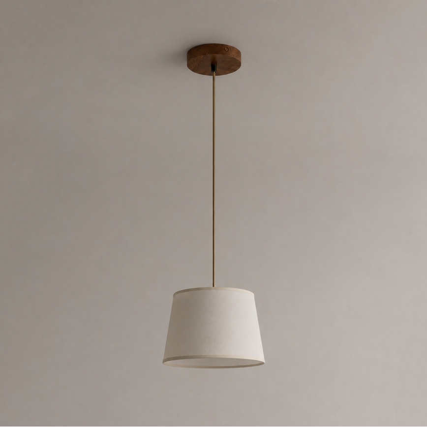 Lustr na lanku AIDA 1xE27/15W/230V pr. 25 cm dub/krémová