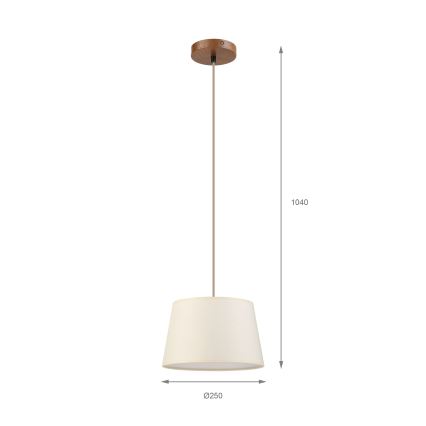 Lustr na lanku AIDA 1xE27/15W/230V pr. 25 cm dub/krémová