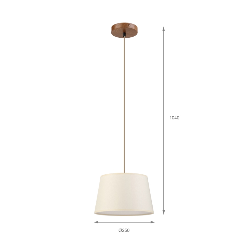 Lustr na lanku AIDA 1xE27/15W/230V pr. 25 cm dub/krémová