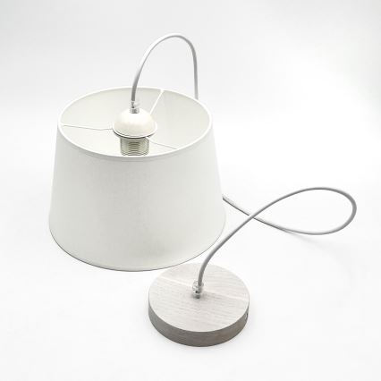 Lustr na lanku AIDA 1xE27/60W/230V pr. 25 cm dub/bílá