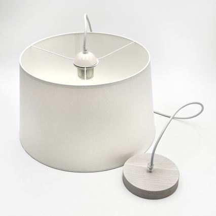 Lustr na lanku AIDA 1xE27/60W/230V pr. 35 cm dub/bílá