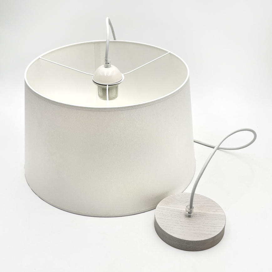 Lustr na lanku AIDA 1xE27/60W/230V pr. 35 cm dub/bílá
