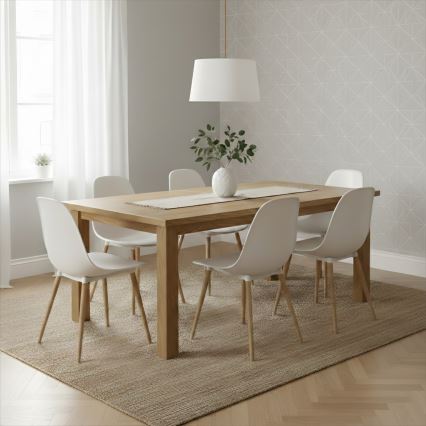 Lustr na lanku AIDA 1xE27/60W/230V pr. 35 cm dub/hnědá/bílá