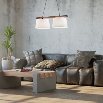 Lustr na lanku AIDA 2xE27/60W/230V dub/ořech