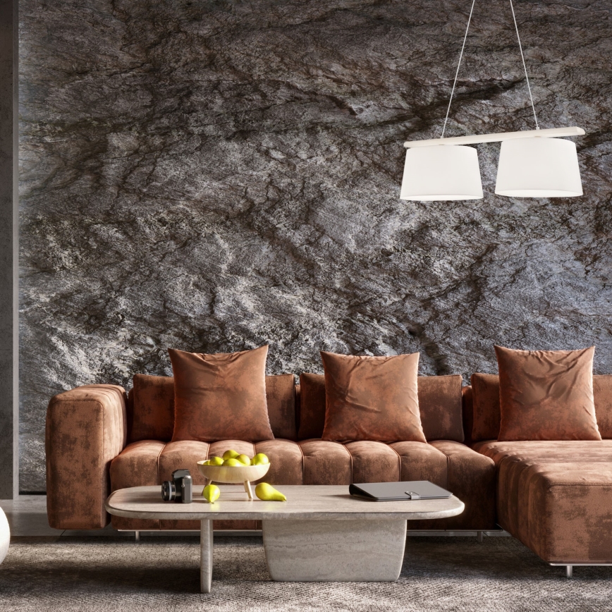 Lustr na lanku AIDA 2xE27/60W/230V pr. 35 cm dub/bílá