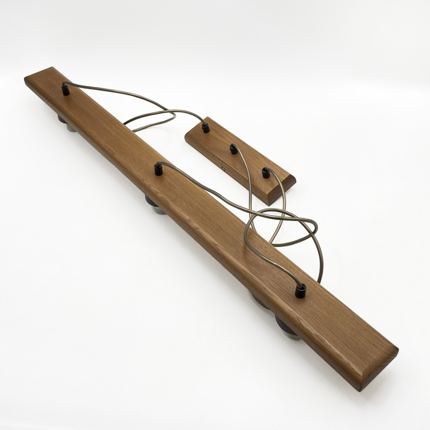 Lustr na lanku AIDA 3xE27/15W/230V pr. 25 cm dub/rafie