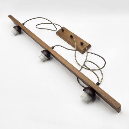 Lustr na lanku AIDA 3xE27/15W/230V pr. 25 cm dub/rafie